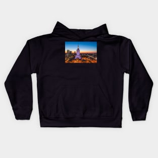 Warsaw city center at dusk Kids Hoodie